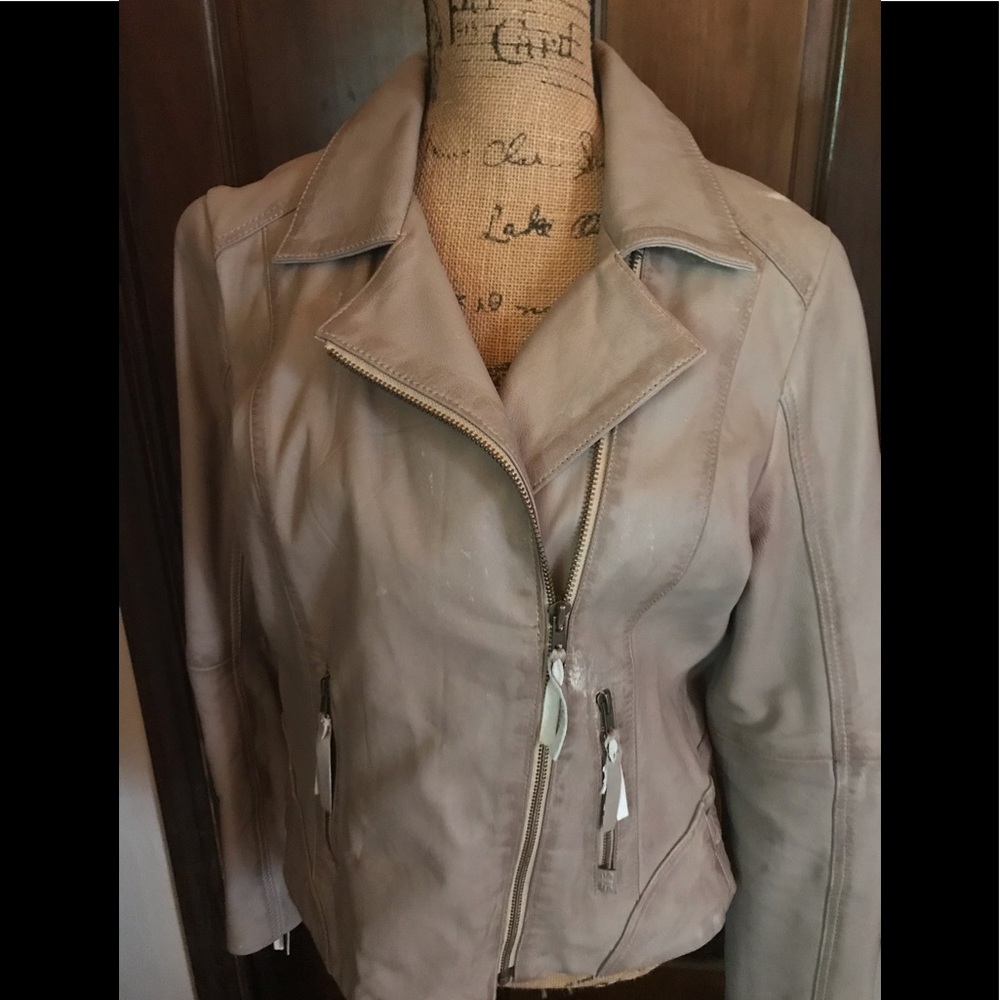 Taupe Color STS Ranch Wear Leather Jacket